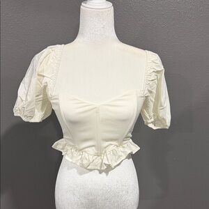 Blue Blush Ivory Crop Top S